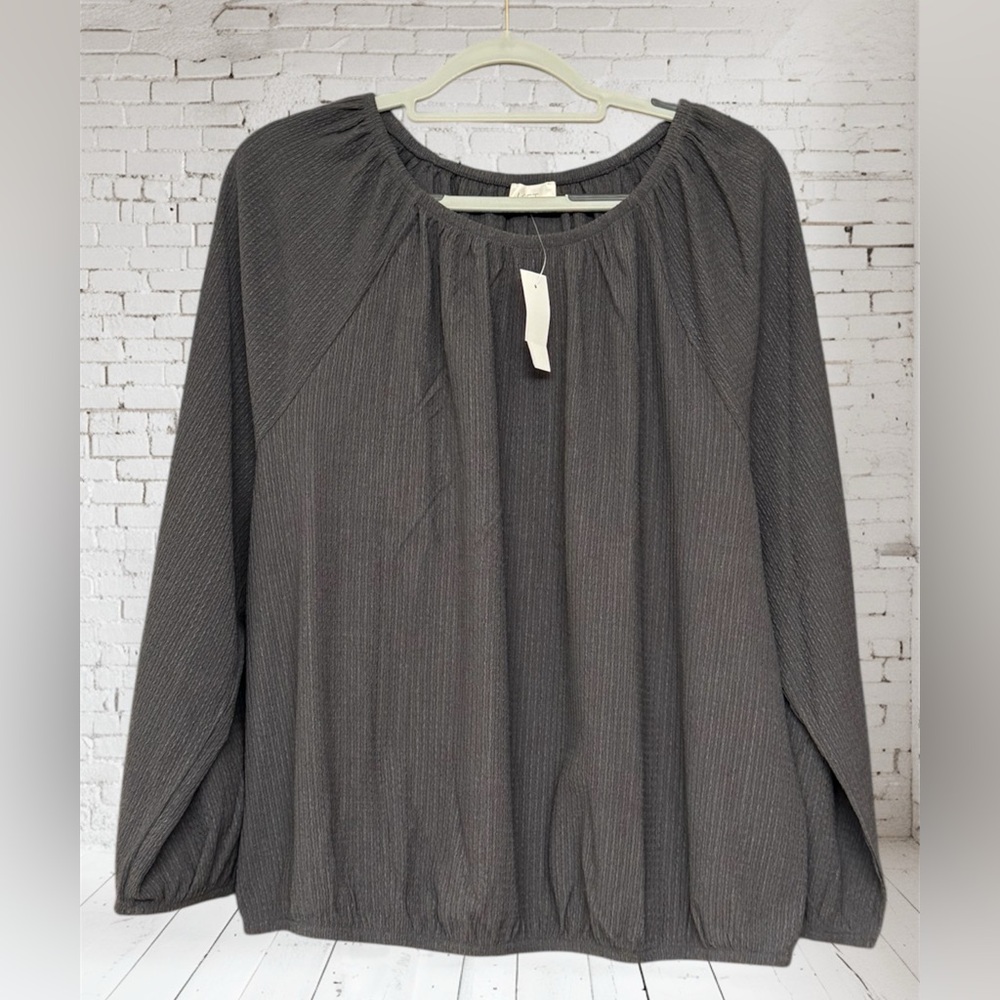 LOFT Charcoal Blouse. XL